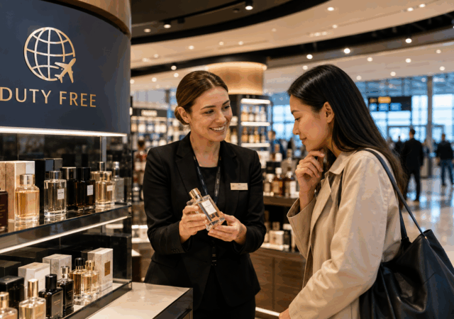 Profumo e cordialità al duty free